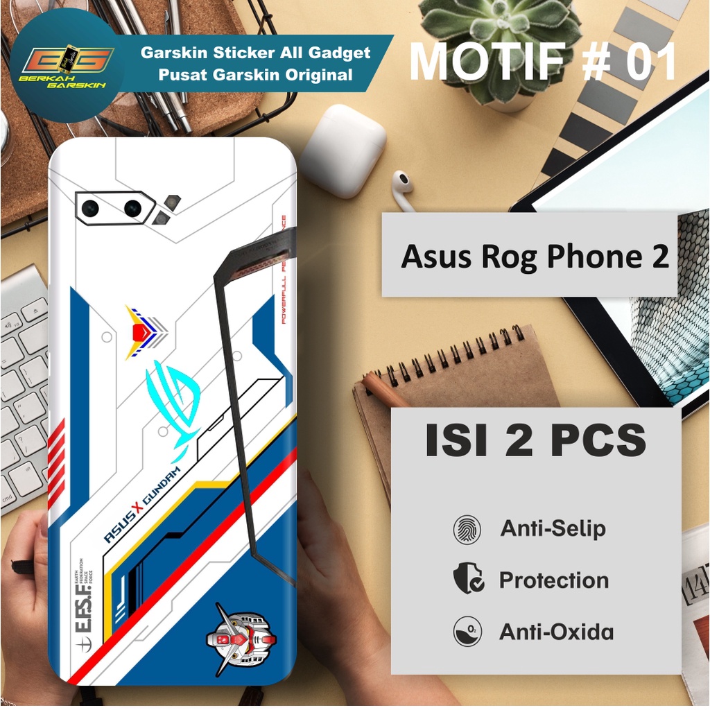 สติกเกอร์ Garskin Asus Rog Phone 2 Motifs 1-5 สามารถขอรูปภาพได้ 2 ชิ้น