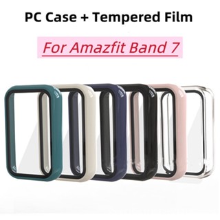 2in1 Glass Screen Protector Case For Huami Amazfit band 7 Smart Full Protective Case Bumper Cover Shell Tempered Film Hard Edge