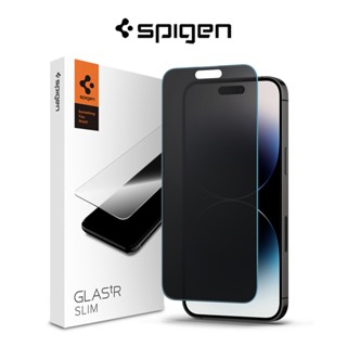 Spigen iPhone 14 Pro กระจกนิรภัย เพื่อความเป็นส่วนตัว HD ป้องกันแสงสะท้อน ป้องกันหน้าจอ แบบเต็มรูปแบบ