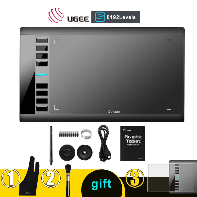 Digital drawing Tablets 10x6 Inch Ugee M708 V3 graphics tablet for ...