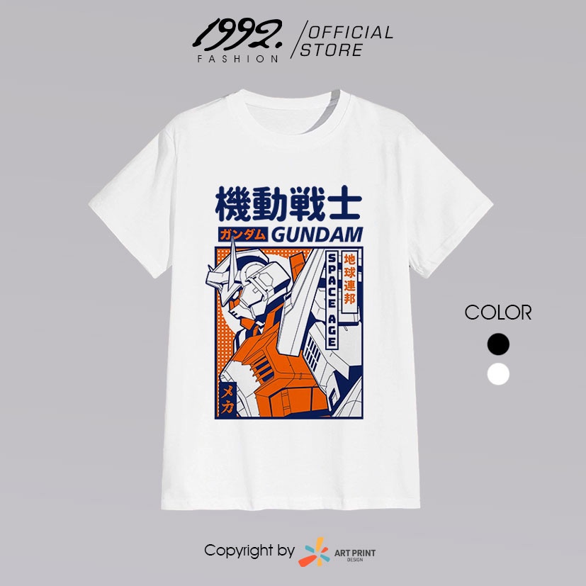 แขนสั ้ น 🚚 Mobile Suit Gundam SPACE AGE T-Shirt ( สีดํา / ขาว