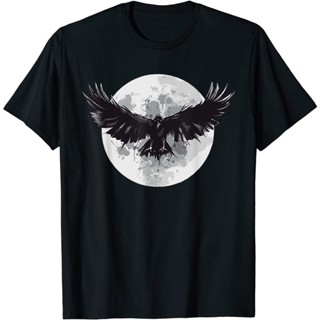 Raven Moon Bird Grunge T-Shirt For Adult