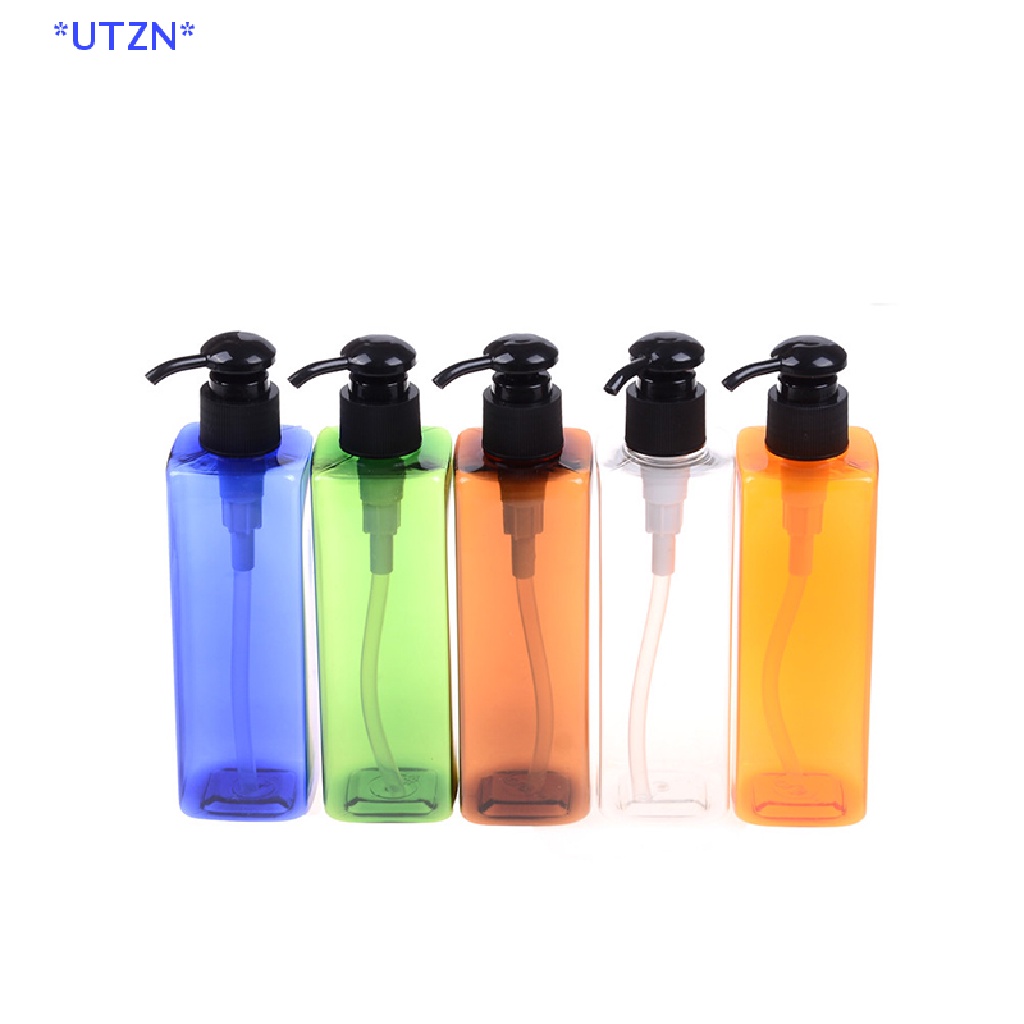 UTZN&gt; 1PC Hand Pump Plastic 250ML Bathroom Liquid Soap Dispenser Shampoo Bottle new