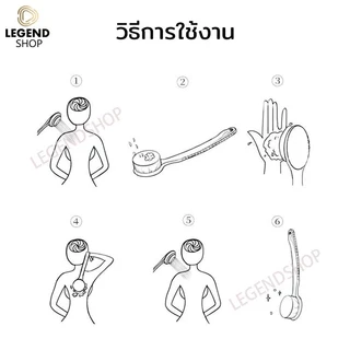 แปรงขัดหลัง ใยขัดตัว ที่ขัดผิว ไม้ขัดหลัง เนียนนุ่มน่าสัมผัส อาบน้ำถู ด้ามยาว ขนแปรงนุ่ม