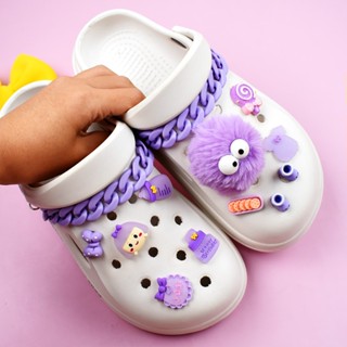 ใหม่ crocs ด้านบน DIY อุปกรณ์เสริม น่ารัก เรซิ่น การ์ตูน ขนฟู รองเท้าผ้าใบ ดอกไม้ อุปกรณ์ตกแต่ง หัวเข็มขัดที่ถอดออกได้