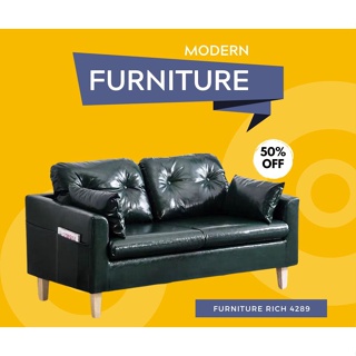 Furniture Rich 4289 โซฟาหนังเงา รุ่น LQ-1 งานเกรดพรีเมี่ยม