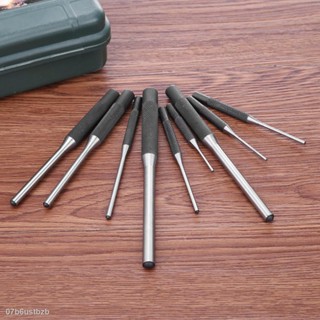 ♙☃9pcs/set Multi Size Round Head Pins Set Punch Steel Grip Roll Pins Punch Tool