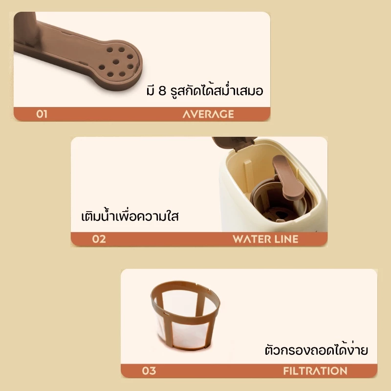 เครื่องดริปกาแฟ KONKAรุ่น KKFJ-2501M ชงกาแฟสด ชาเขียวชาไทยสมุมไพรมีระบบแช่ชาอัตโนมัติ พร้อมส่ง. thumbnail 9