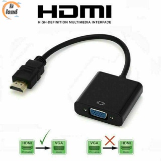 【IS】สายเคเบิลแปลงวิดีโอ 1080p Hdmi ตัวผู้ เป็น VGA ตัวเมีย Hd