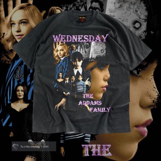 เสื้อยืดแนววินเทจ ลาย WEDNESDAY THE ADDAMS FAMILY ทรงOversize