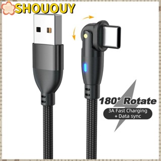 SHOUHOU สายเคเบิล USB A เป็น Type C หมุนได้ 180 องศา