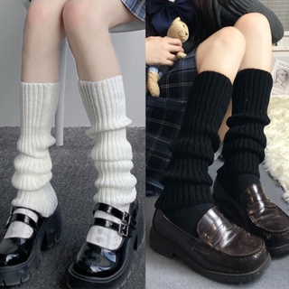 【ส่งจากไทย】ถุงเท้าผ้าถักญี่ปุ่น สนับเข่า ถุงเท้าขานักเรียนเกาหลี ชุด Lolita JK ถุงเท้าขายาว