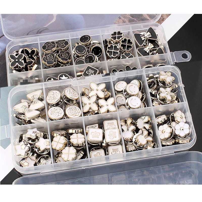 10/50 ชิ้น/เซ็ตผู้หญิงแฟชั่นเสื้อมุกปุ่มฟรีจักรเย็บผ้าเข็มกลัดปุ่มเสื้อผ้าอุปกรณ์ตกแต่งชุด butang baju melayu