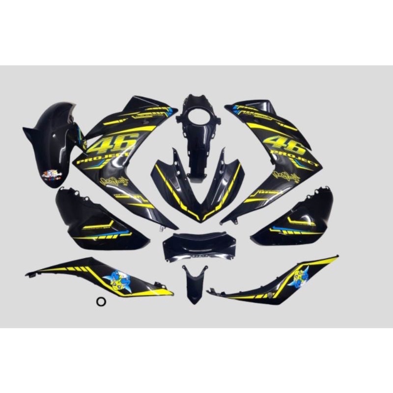 Yamaha R25 Cover Set 46 Project VVA Black New VR46 Cover Set + Inner Cover Set Full Set !!! !!!