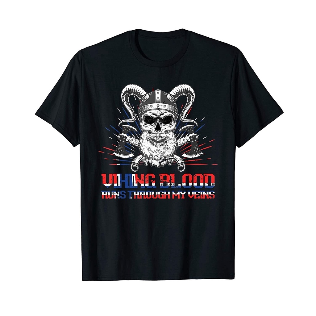Men Tshirts Viking Blood Runs Through My Veins Anway T-Shirt(23)