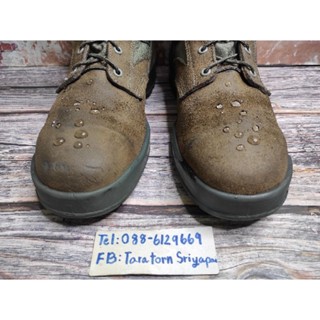 รองเท้าทหารมือสอง US Air Force Combat Boot รุ่น 8430 พิเศษหัวเหล็ก เบอร์ 11.5R พื้นยาว 29 เซน พื้นยาง  Viibram หนังกลับ.