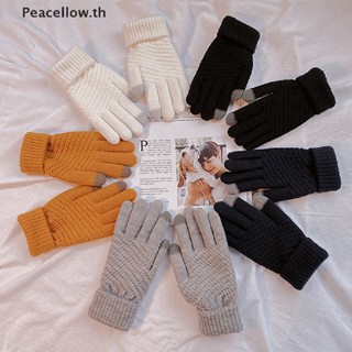 Peacellow ถุงมือเล่นสกี ลําลอง กันลม แบบหนา ให้ความอบอุ่น แฟชั่นฤดูใบไม้ร่วง ฤดูหนาว สําหรับผู้หญิง 1 คู่