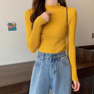 💕*Miki-Shop*พร้อมส่ง🔥12สี เสื้อไหมพรมคอเต่า แขนยาว ผ้านิ่มมาก 915