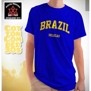 เสื้อยืด พิมพ์ลาย BRAZIL SELECAO Country l BRAZIL Samba Team สําหรับผู้ชาย