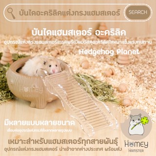 Homey Hamster 🐹☘️บันไดแฮมสเตอร์อะคริลิค Hedgehog Planet กรงแฮมสเตอร์ จักรแฮมสเตอร์ ท่อมุด กล่องขุด เม่นแคระ รองกรงkaytee