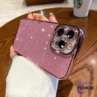 【เคสไอโฟน】iPhone 11 Case Glitter Square Plating Pink Case For iPhone 13 11 12 Pro MAX กันกระแทกใส