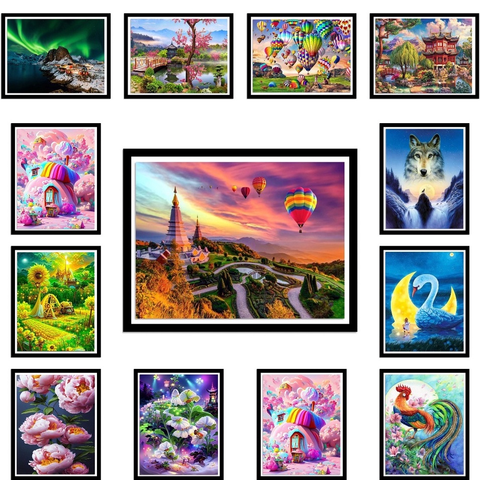 diamond painting ครอสติสคริสตัล ขนาด 30 x 40 cm ภาพติดเพชร ศิลปะ ของเล่น DIY 5D ตกแต่งบ้าน ของขวัญ