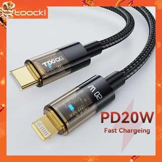 Toocki สายชาร์จ 20W USB C to iPสายไนลอนถัก ทนทาน ชาร์จเร็ว PD Charge สําหรับ โทรศัพท์มือถือ