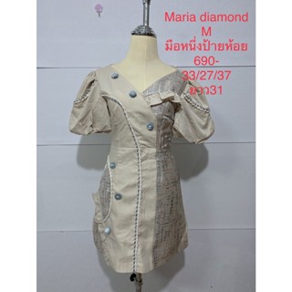 ชุดเดรสสั้น MARIA DIAMOND SIZE M มือหนึ่งป้ายห้อย