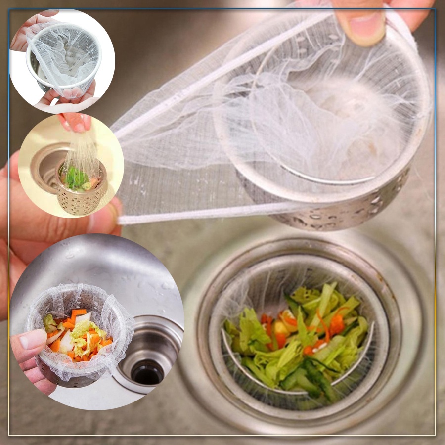 [HCM] ชุดถุงตาข่ายกรองอ่างล้างจาน 100 ใบ ถุงขยะที่มีประโยชน์ H249 - Egreen แบบใช้แล้วทิ้ง