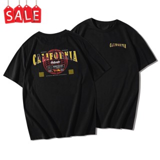 เสื้อยืด Streetwear แขนสั้นคอกลม Cotton 100% สกรีนลาย CALIFORNIA