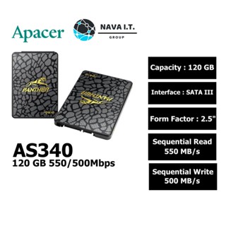 COINSคืน15%⚡FB9JMZV6⚡ APACER 120 GB SSD AS340 R/W UP TO 550/500MBPS. 3 YEARS WARRANTY