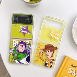 เคสโทรศัพท์มือถือ PC แข็ง แบบใส กันกระแทก ลายการ์ตูน Buzz Lightyear wuddy น่ารัก สําหรับ Samsung Galaxy Z Flip 3 5G Z Flip 4