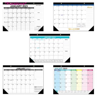 Purelove&gt; 2023 English Edition Black Classic Wall Calendar 18 Months Desk Office Calendar new