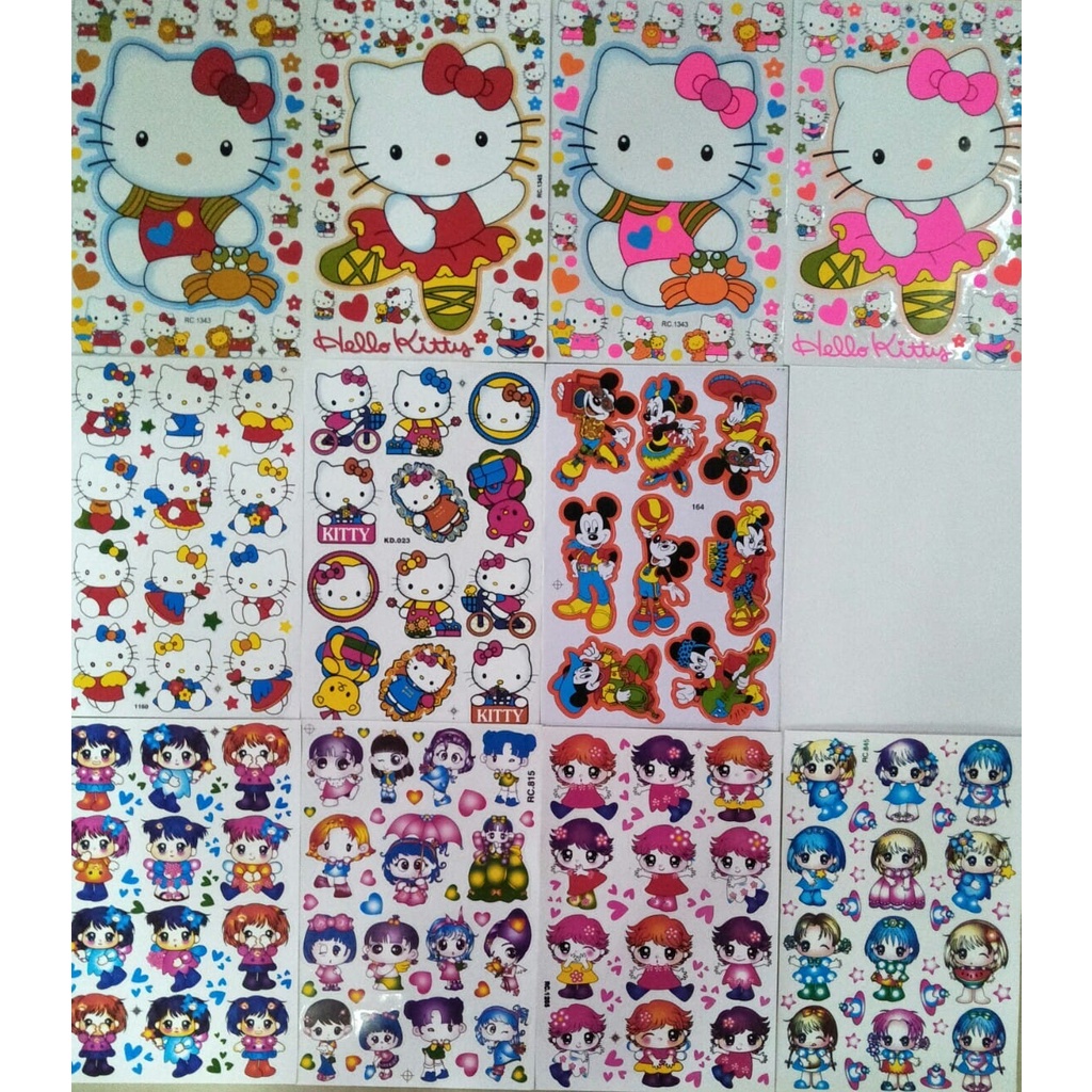 สติ๊กเกอร์การ์ตูน #คิตตี้ #Kitty ( ขนาด ยาว 17.50 ซม. X สูง 26.50 ซม.)