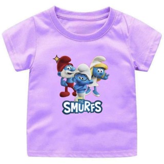 เสื้อยืด ลาย THE SMURF สําหรับเด็กผู้หญิง และผู้ชาย (2) อายุ 1-12 ปี