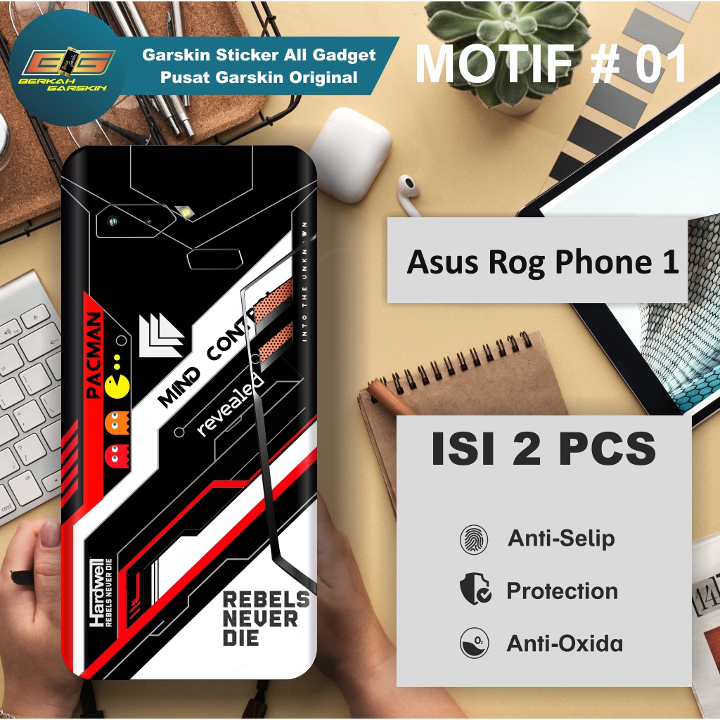 สติกเกอร์ Garskin Asus Rog Phone 1 Motif 1-5 สามารถขอรูปภาพ 2 ชิ้น