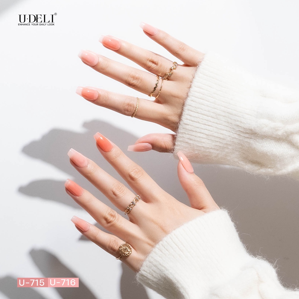 สีทาเล็บกึ่งเจล (ไม่อบ) U-DELI Gummy Candy สีไซรัป สีใสเหมือนเจลลี่ U711-U715 แห้งเร็ว Vegan Group รูปที่ 5