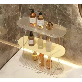 2/3ชั้นอะคริลิก Rack ห้องน้ำแต่งหน้า Organizer ถาดตกแต่ง Display Parfum ราวแขวนสิ่งของชั้นวาง