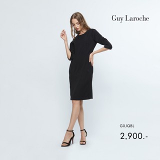 Guy Laroche ชุดเดรส CURVY DRESS BASIC แซกสีดำ แขนสามส่วน (GXJQBL)