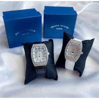 **พร้อมส่ง** นาฬิกา FRANCK MULLER ตัวเรือนสแตนเลสล้อมเพชร พร้อมกล่อง