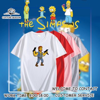 🌟พร้อมส่ง🌟เสื้อตราหานคู่ Bart The Simpsons เสื้อยืดชาย เสื้อยืดเข้ารูป เนื้อผ้าดีมากใส่สบายค่ะ เสื้อวินเทจชาย เสื้อคนอ้ว