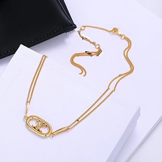 สร้อยคอ Celine ทอง 18K น่ารัก หรูหรา ระดับไฮเอนด์ เครื่องประดับสําหรับผู้หญิง