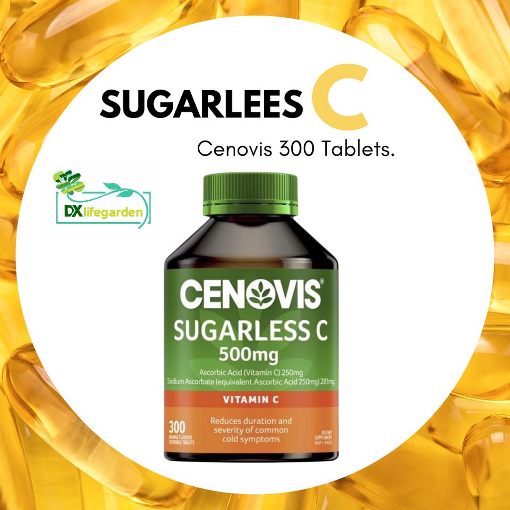 Cenovis Sugarless C 500 ซีโนวิส วิตามินซีแบบเคี้ยว 500mg ขนาด 300เม็ด ช่วยเสริมสร้างภูมิคุ้มกัน Exp.06/24