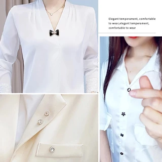 10/50 ชิ้น/เซ็ตผู้หญิงแฟชั่นเสื้อมุกปุ่มฟรีจักรเย็บผ้าเข็มกลัดปุ่มเสื้อผ้าอุปกรณ์ตกแต่งชุด butang baju melayu