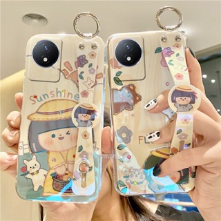 ขายดี เคสโทรศัพท์มือถือ TPU แบบนิ่ม ลายการ์ตูนน่ารัก ประดับเพชรเทียม มีสายคล้อง สําหรับ VIVO Y02 Y02S Y16 Y22 Y22S Y35 V25 Pro V25e 4G 5G 2022