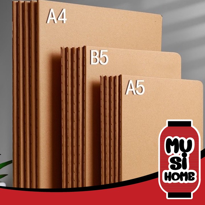 MUSI.HOME【ราคาถูก】สมุดบันทึก【QC-แพ็คอย่างดี】สมุดโน๊ต มีเส้น ตาราง เส้นกราฟ สไตลล์ muji  ขนาด A5 B5 ART14