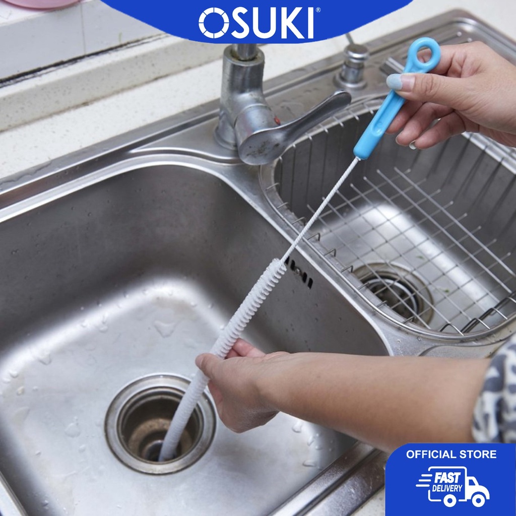 แปรงล้างท่อน้ําทิ้ง OSUKI - สีฟ้า (3 ชิ้น)