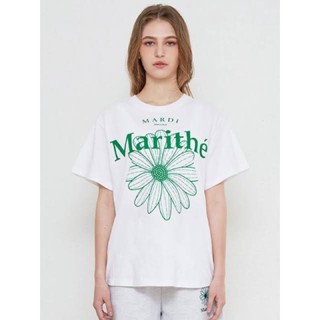 เสื้อยืด พิมพ์ลายดอกไม้ Mardi MERCREDI MARITHE นําเข้าจากเกาหลี สําหรับผู้หญิง