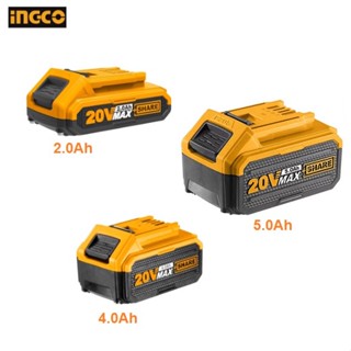 INGCO แบตเตอรี่ Lithium-ion 20V FBLI2001-2.0Ah FBLI2002-4.0Ah FBLI2003-5.0Ah  ของแท้ พร้อมส่ง