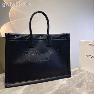 №№High Quality Black Leather YSL/Saint Laurent New RIVE GAUCHE Bag For Men Big Hand